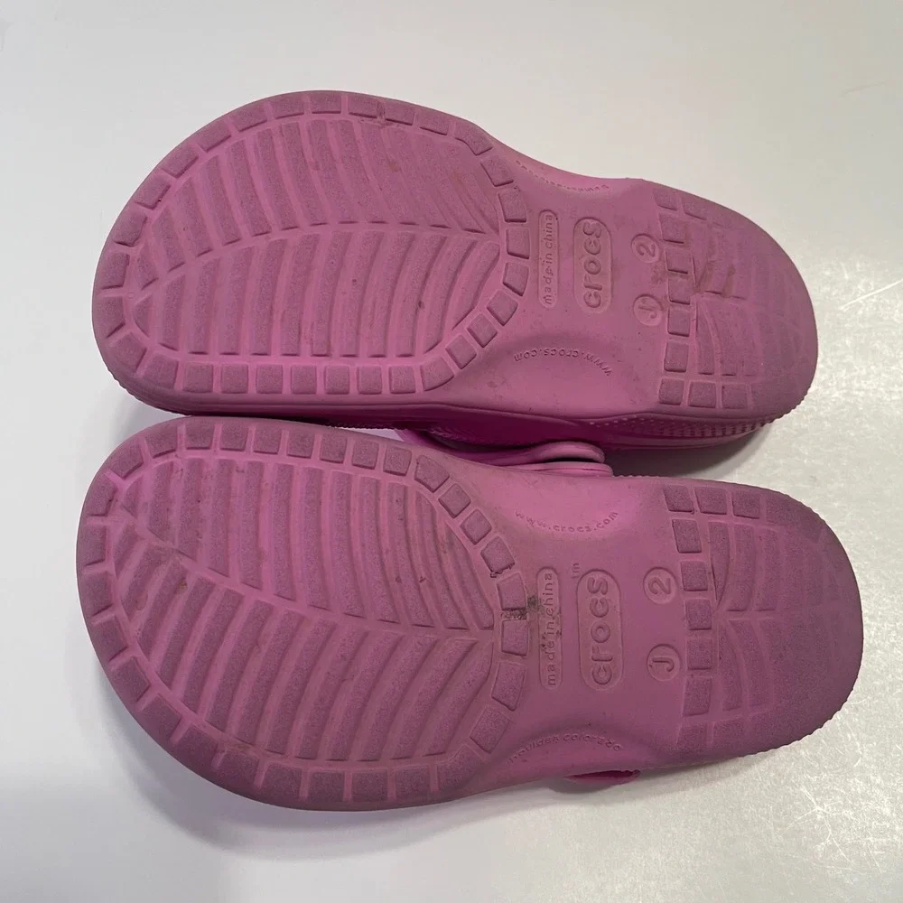 Crocs Kids Classic Clog J2 Pink Slip On‎ Water Friendly Casual Shoes